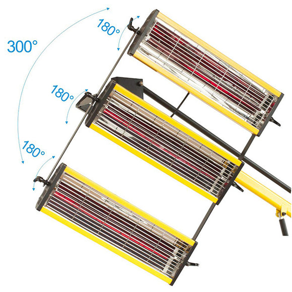 Solary Electricals Infrared Paint Curing Lamp - 3-Head Short Wave Infrared Lamps  for Drying Paint - Auto Body Collision Repair Welding Products