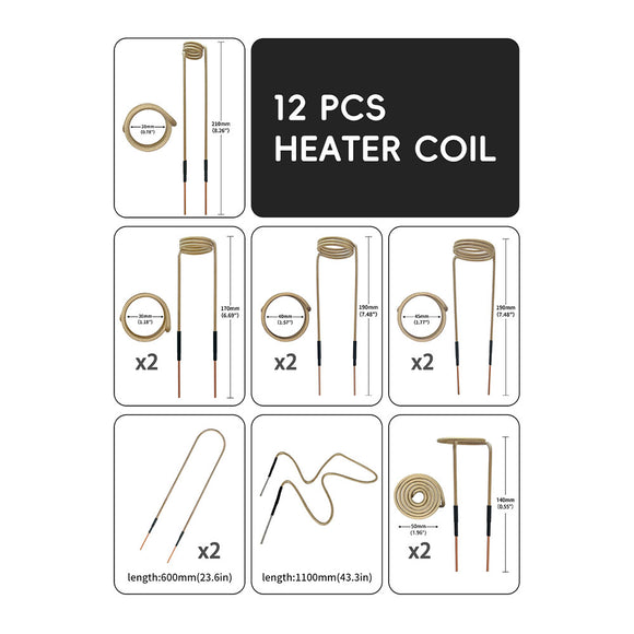 Solary Magnetic Induction Heater Tool, 1000W 110V Electromagnetic Induction Heater Kit with 12 Coils, Rusty Bolt Removal Tool - Auto Body Collision Repair Welding Products