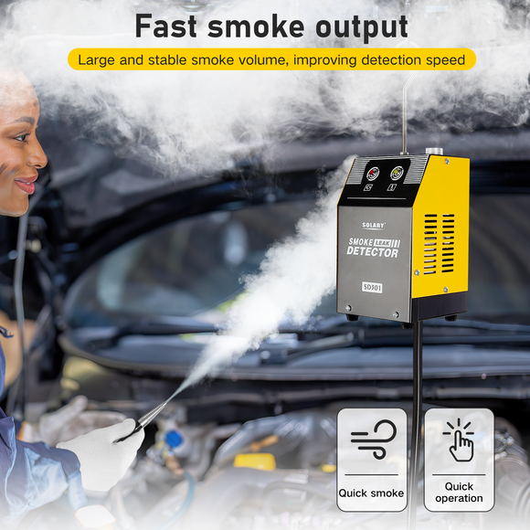 Solary SD301 Automotive Smoke Machine For Cars - 12V DC Smoke Evap Tester Leak Detector - Auto Body Collision Repair Welding Products