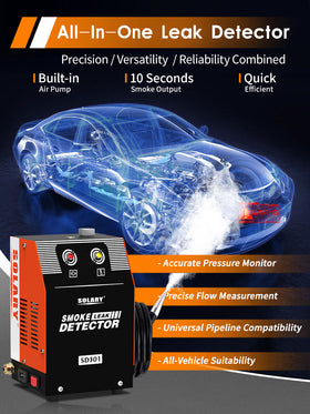 Solary Automotive Smoke Machine Leak Detector - 12V DC EVAP Vacuum Diagnostic Tester for Pipe System-Orange - Auto Body Collision Repair Welding Products