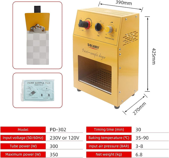 Solary 300W Infrared Curing Light Box for Paint - Paint Baking Lamp, Spray Booth with Timer - Auto Body Collision Repair Welding Products