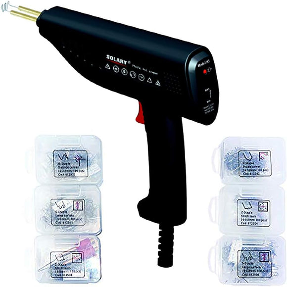 Solary Hot Stapler Welder Plastic Repair Kit, Plastic Welding Kit for Car Bumper Repair, with LED Light and 600pcs Hot Staples - Auto Body Collision Repair Welding Products