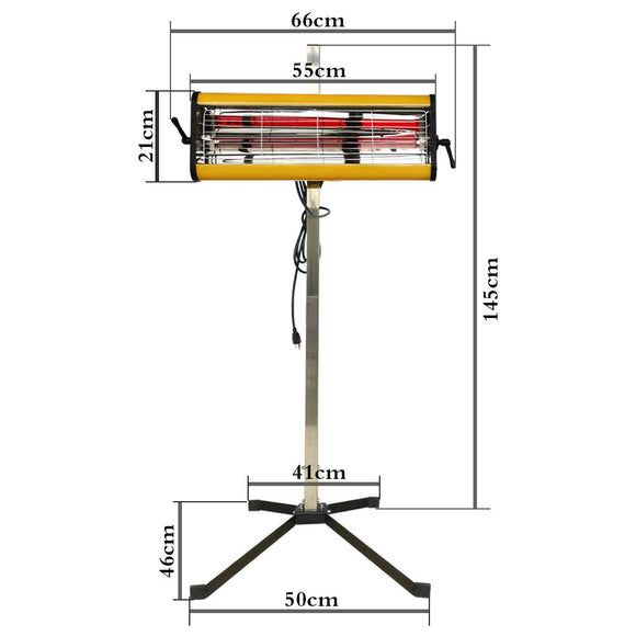 Solary Infrared Paint Curing Lamp, 1050W 110V Short Wave Infrared Paint Baking Lamp with Smart Timer and Stand, Car Bodywork Repair Paint Dryer - Auto Body Collision Repair Welding Products