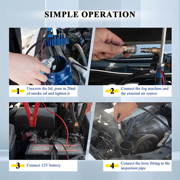 Smoke Machine Automotive - 12V DC EVAP Smoke Fuel Leak Detectors for Car Pipe System - Auto Body Collision Repair Welding Products