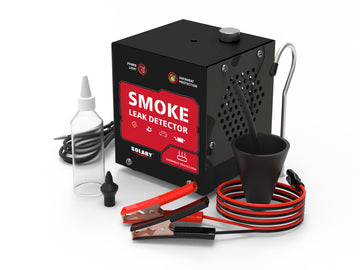 SOLARY Mini Smoke Leak Detector 12V – All-Black EVAP & Vacuum Leak Tester with Built-in Air Pump (No Smoke Oil) - Auto Body Collision Repair Welding Products