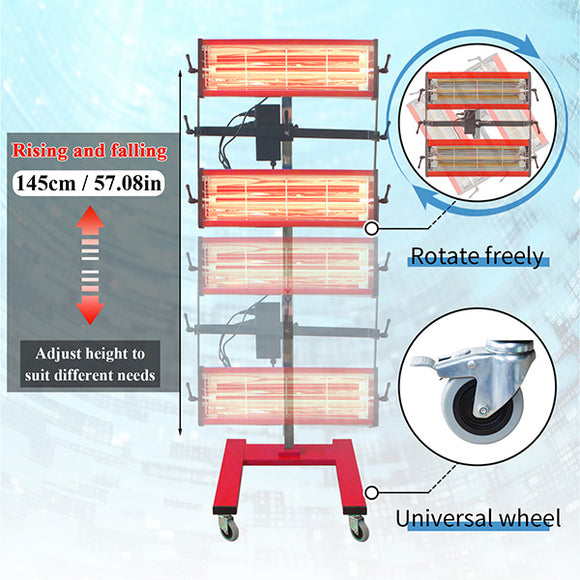 Solary Infrared Paint Curing Lamp, 2100W 110V Short Wave Infrared Paint Dryer with Timer for Car Paint Spray Booth, Red - Auto Body Collision Repair Welding Products