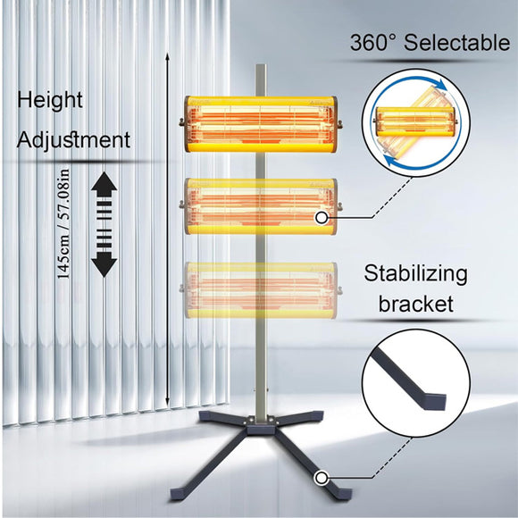 Solary Infrared Paint Curing Lamp, 1050W 110V Short Wave Infrared Paint Baking Lamp with Smart Timer and Stand - Auto Body Collision Repair Welding Products