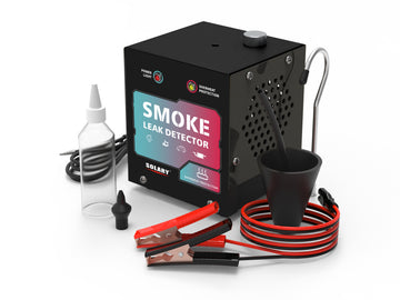 SOLARY Mini Smoke Leak Detector 12V – All-Black EVAP & Vacuum Leak Tester with Built-in Air Pump (No Smoke Oil) - Auto Body Collision Repair Welding Products
