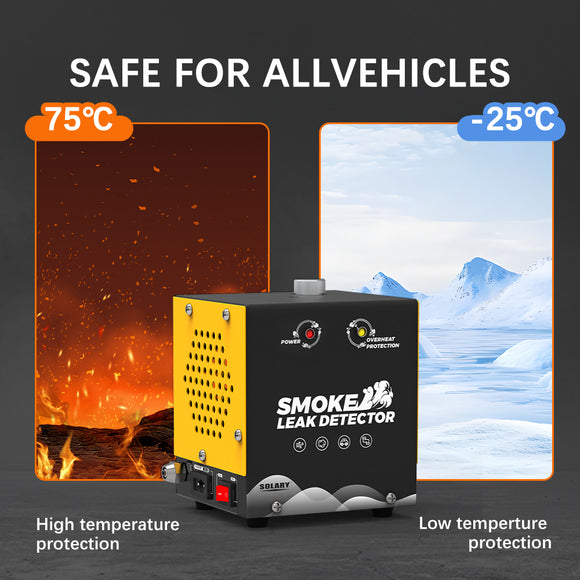 Solary Smoke Machine Automotive Leak Detector - Evap Vacuum Smoke Diagnostic Tester, Pipeline Fuel Leakage Detector Compatible