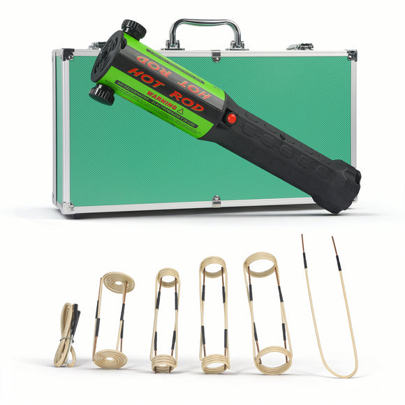 Solary Green Induction Heater Kit – 1100W Rusty Bolt Remover with Coils & Green Aluminum Case-10 Coils - Auto Body Collision Repair Welding Products