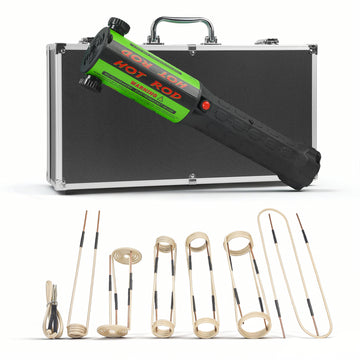 Solary Induction Heater Kit – 1100W Rusty Bolt Remover with Coils & Black Aluminum Case-12 Coils - Auto Body Collision Repair Welding Products