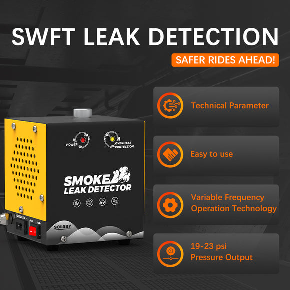 Solary Smoke Machine Automotive Leak Detector - Evap Vacuum Smoke Diagnostic Tester, Pipeline Fuel Leakage Detector Compatible