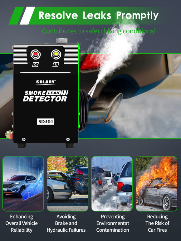 Solary Automotive Smoke Machine Leak Detector - 12V DC EVAP Vacuum Diagnostic Tester for Pipe System-Green - Auto Body Collision Repair Welding Products