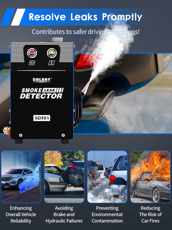 Solary Automotive Smoke Machine Leak Detector - 12V DC EVAP Vacuum Diagnostic Tester for Pipe System-Blue - Auto Body Collision Repair Welding Products