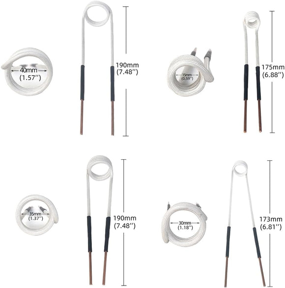 Solary Induction Heater Coil Kit - 4 Pcs Most Used Induction Heater Coil for Removing Rusty Bolts and Nuts - Auto Body Collision Repair Welding Products