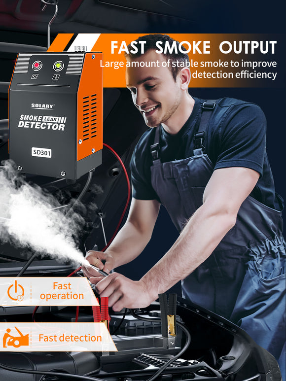 Solary Automotive Smoke Machine Leak Detector - 12V DC EVAP Vacuum Diagnostic Tester for Pipe System-Orange - Auto Body Collision Repair Welding Products