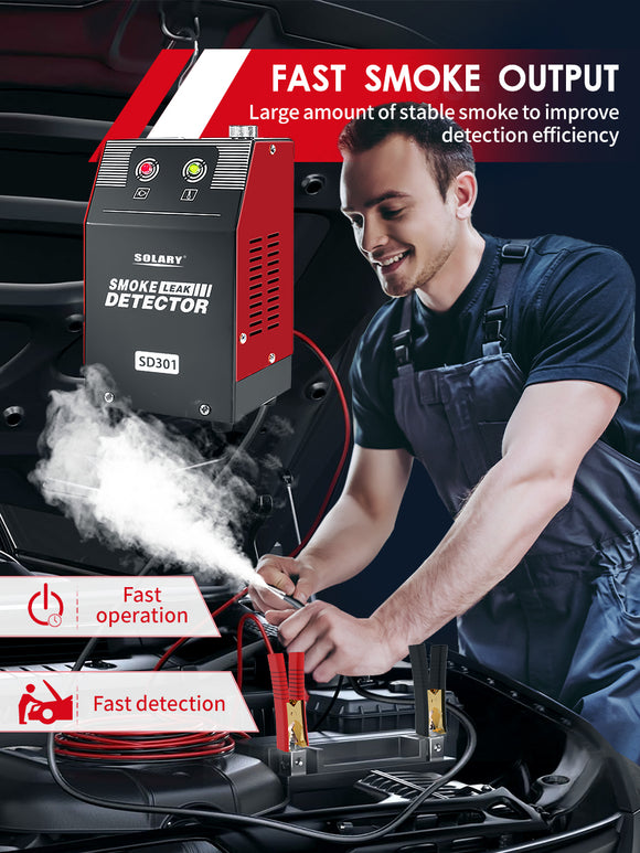 Solary Automotive Smoke Machine Leak Detector - 12V DC EVAP Vacuum Diagnostic Tester for Pipe System-Red - Auto Body Collision Repair Welding Products