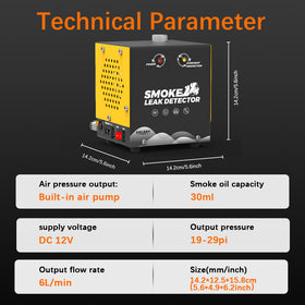 Solary Smoke Machine Automotive Leak Detector - Evap Vacuum Smoke Diagnostic Tester, Pipeline Fuel Leakage Detector Compatible - 0
