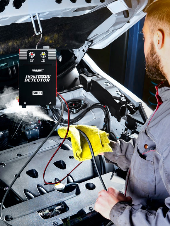 Solary Automotive Smoke Machine Leak Detector - 12V DC EVAP Vacuum Diagnostic Tester for Pipe System-Red - Auto Body Collision Repair Welding Products