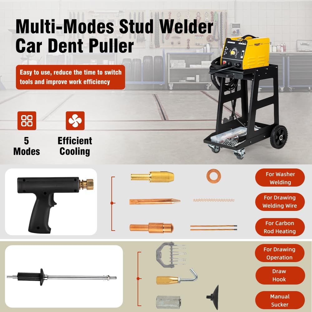 SOLARY Dent Repair Tool Dent Puller Kit Car Dent Removal Tool Bridge Puller