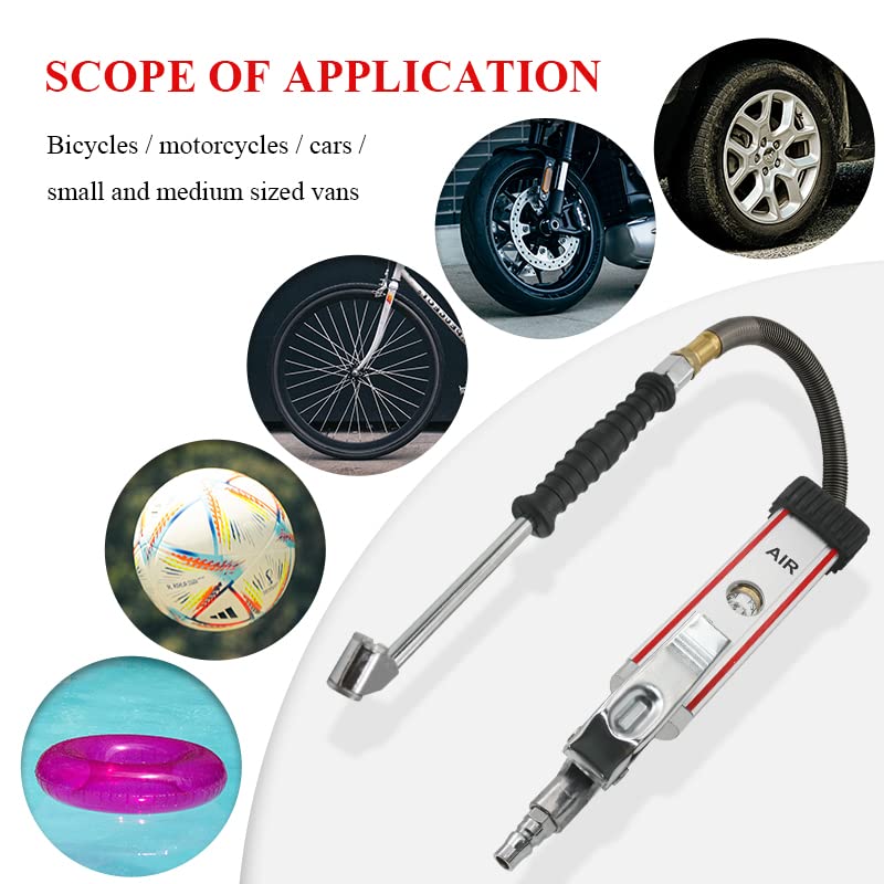 Solary Tire Inflator with Pressure Gauge, 160PSI Lightweight & Portable Tire Inflator and Deflator for Car Bicycle Motorcycle Minibus and Cart - Auto Body Collision Repair Welding Products