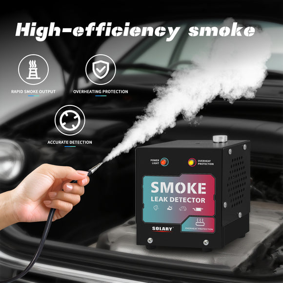 SOLARY Mini Smoke Leak Detector 12V – All-Black EVAP & Vacuum Leak Tester with Built-in Air Pump (No Smoke Oil)