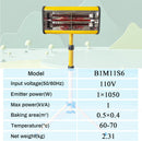 Solary Paint Drying Lamp, 1050W 110V Infrared Paint Curing Lamp with Timer for Car Body Repair-10