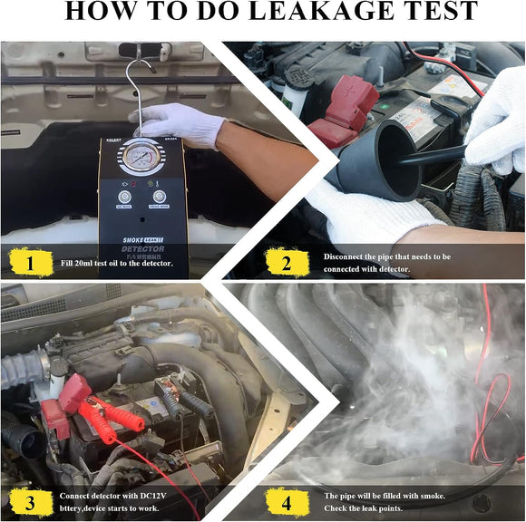 Solary SD304 Automotive Leak Detector Tool, DC12V Dual Mode Car Smoke Machine EVAP Leak Tester with Pressure Gauge for All Vehicles - Auto Body Collision Repair Welding Products