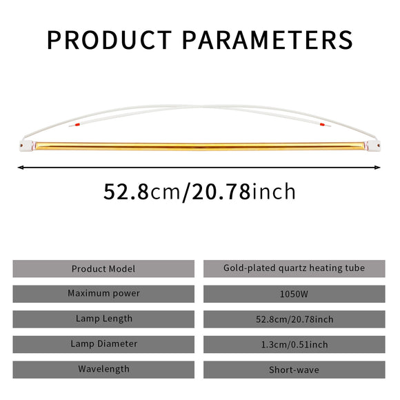 Solary B2EA Series Emitter Tube Infrared Heater Replacement Bulb Heat Lamp - Auto Body Collision Repair Welding Products