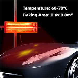Solary Infrared Paint Curing Lamp, 1050W 110V Short Wave Infrared Paint Baking Lamp with Smart Timer and Stand, Car Bodywork Repair Paint Dryer - Auto Body Collision Repair Welding Products
