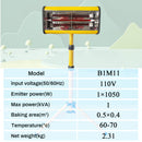 Solary Paint Drying Lamp, 1050W 110V Shortwave Infrared Paint Curing Lamp with Timer for Car Body Repair, Height Adjustable - Auto Body Collision Repair Welding Products