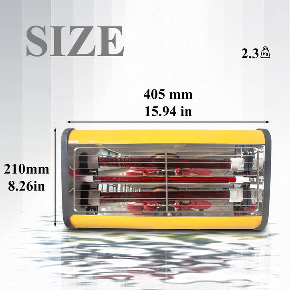Solary Infrared Paint Curing Lamp, 1050W 110V Handheld Shortwave Infrared Paint Dryer Lamp, Portable Car Body Repair Tool - Auto Body Collision Repair Welding Products