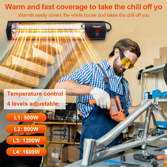 Solary Electric Infrared Outdoor Heaters for Patio, Wall Mounted Heater for Backyard, Garage - Auto Body Collision Repair Welding Products