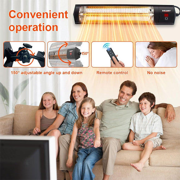 Solary Electric Infrared Outdoor Heaters for Patio, Wall Mounted Heater for Backyard, Garage - Auto Body Collision Repair Welding Products