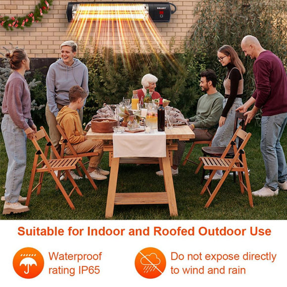 Solary Electric Infrared Outdoor Heaters for Patio, Wall Mounted Heater for Backyard, Garage - Auto Body Collision Repair Welding Products