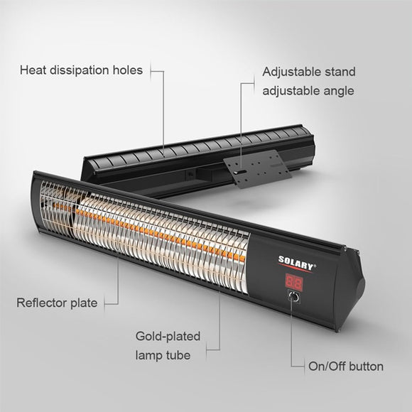 Solary Electric Infrared Outdoor Heaters for Patio, Wall Mounted Heater for Backyard, Garage - Auto Body Collision Repair Welding Products