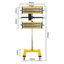 Solary Infrared Paint Baking Lamp, 2100W Short Wave Infrared Paint Heater Lamp, Car Bodywork Repair Paint Dryer, 1-60min Timing (Yellow) - Auto Body Collision Repair Welding Products