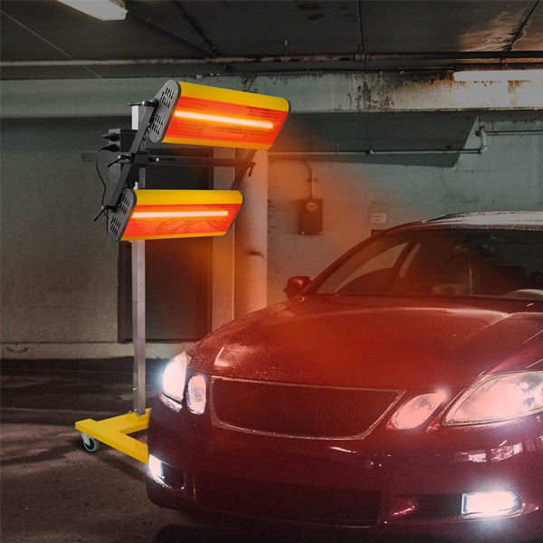 Solary Short Wave Infrared Paint Curing Lamp, Floor Lamp Double Head for Car Bodywork Repair - Auto Body Collision Repair Welding Products