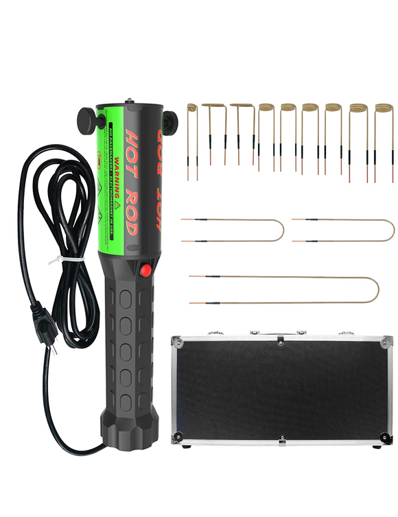 Solary Induction Heater Kit – 1100W Rusty Bolt Remover with Coils & Black Aluminum Case - Auto Body Collision Repair Welding Products