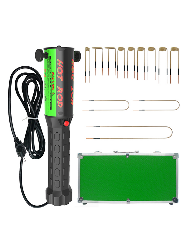 Solary Green Induction Heater Kit – 1100W Rusty Bolt Remover with Coils & Green Aluminum Case - Auto Body Collision Repair Welding Products