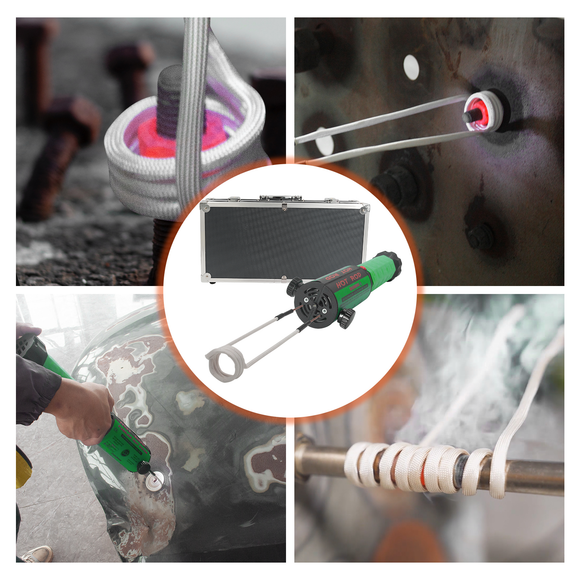 Solary Induction Heater Tool - 1200W 110V Hand Held Magnetic Induction Heater Tool with 12 Coils for Rusty Screw Removing(Green) - Auto Body Collision Repair Welding Products