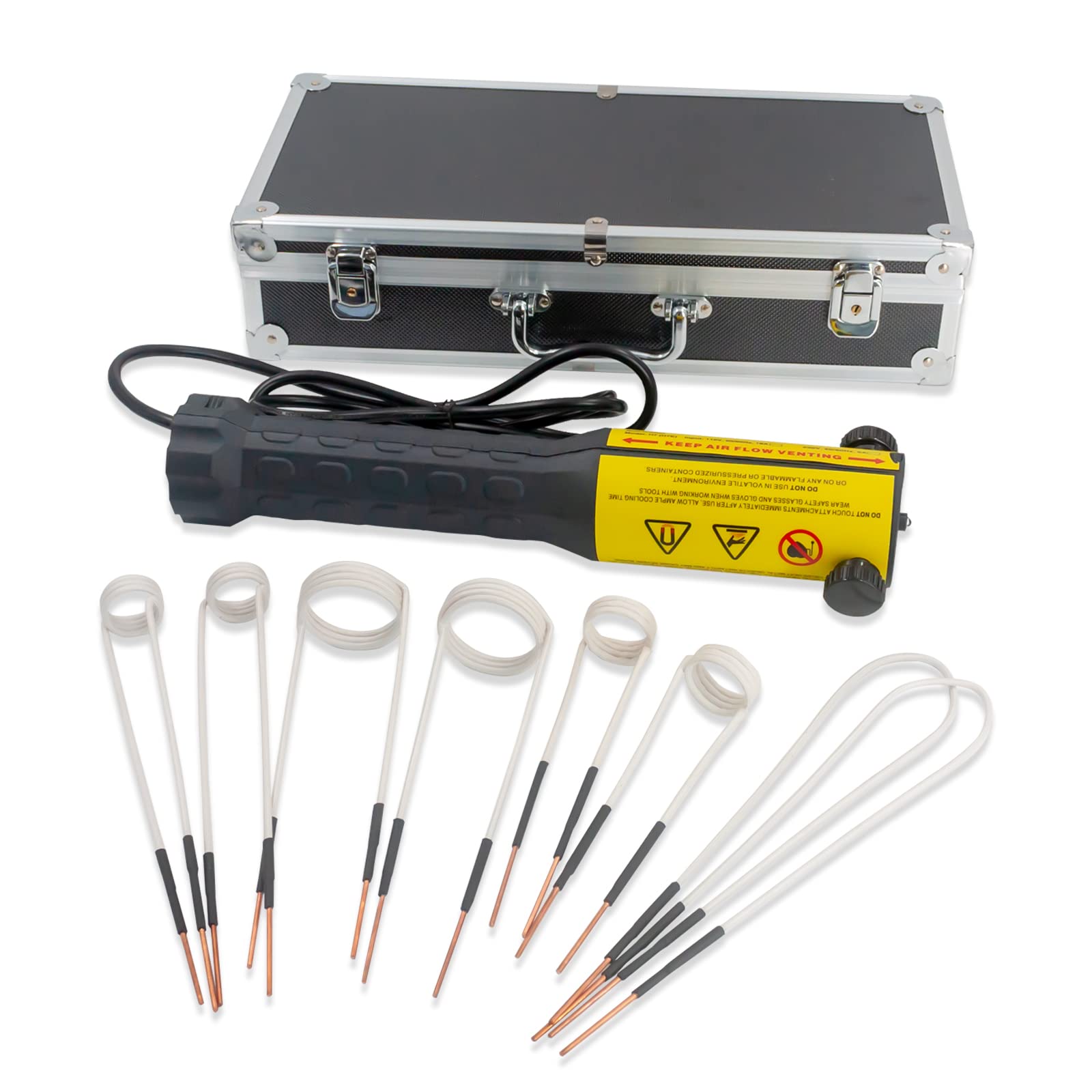 Solary Flameless Heat Induction Tool, 1000W 110V Magnetic Induction Heater Kit with 8 Coils, Handheld Rusty Screw Removing Tool - Auto Body Collision Repair Welding Products