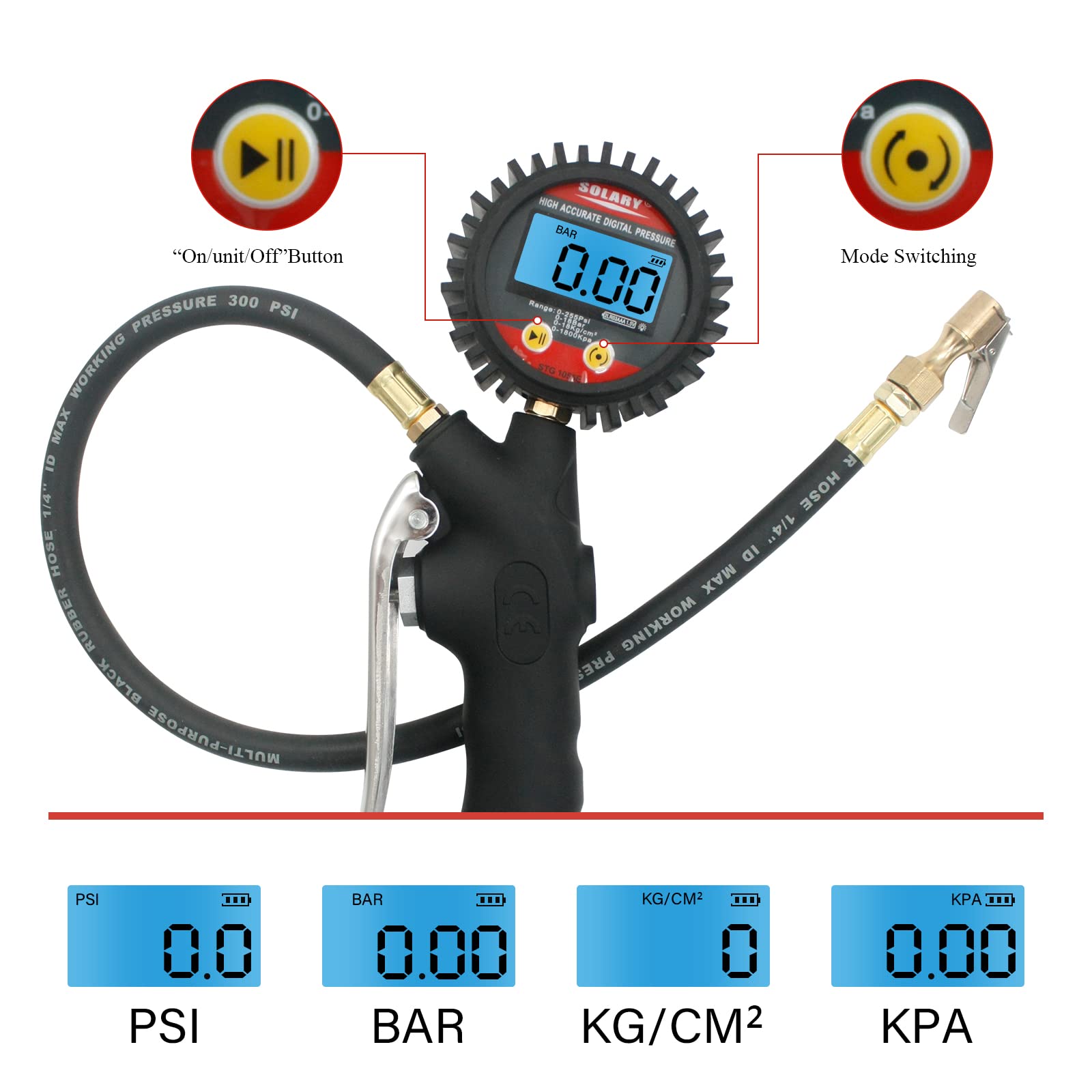 Air compressor tire inflator deals attachment with gauge