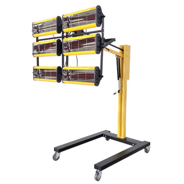 Solary Paint Curing Lamp Short Wave Baking Infrared 220V Infrared Heater Car Bodywork Repair Paint Dryer Stand Mobile 6x1000W - Auto Body Collision Repair Welding Products