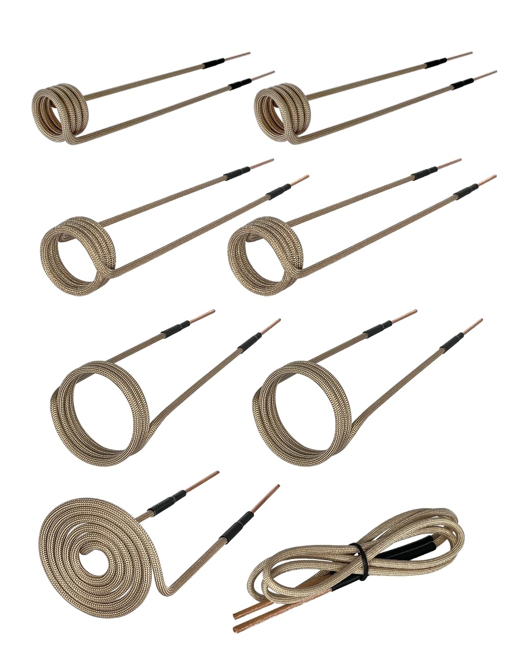Solary Magnetic Induction Heater Coil - Induction Heat Accessories (7 coils + 1 free forming coil) - Auto Body Collision Repair Welding Products