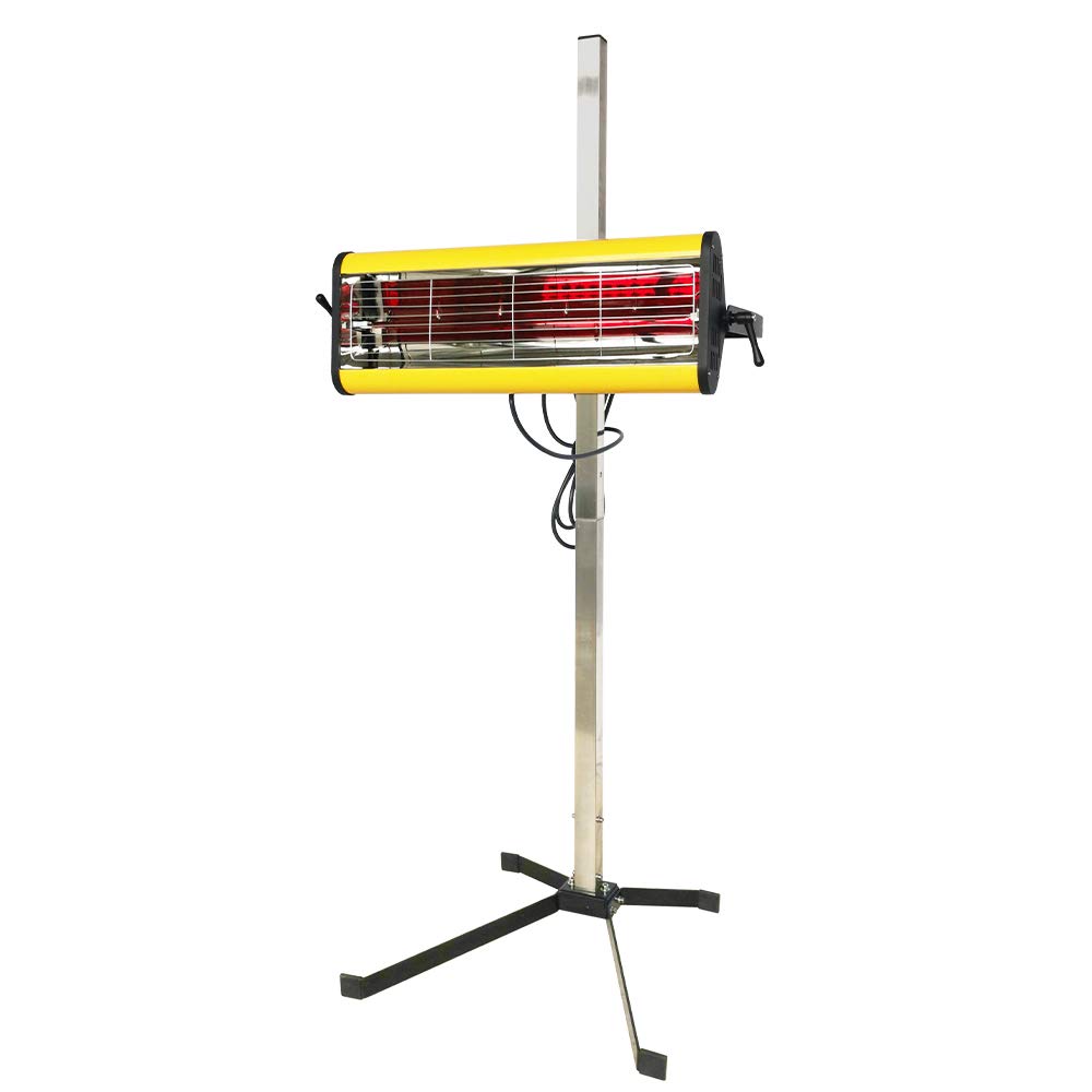 Solary Infrared Paint Curing Lamp, 1050W 110V Short Wave Infrared Paint Baking Lamp with Smart Timer and Stand, Car Bodywork Repair Paint Dryer - Auto Body Collision Repair Welding Products