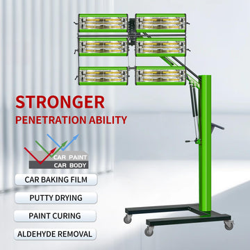 Solary Baking Infrared Paint Curing Lamp, 6KW 220V Short Wave Infrared Heat Light for Paint Drying, Auto Film, Body Repair - Auto Body Collision Repair Welding Products