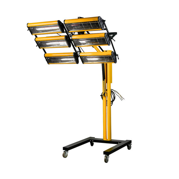 Solary Paint Curing Lamp Short Wave Baking Infrared 220V Infrared Heater Car Bodywork Repair Paint Dryer Stand Mobile 6x1000W - Auto Body Collision Repair Welding Products