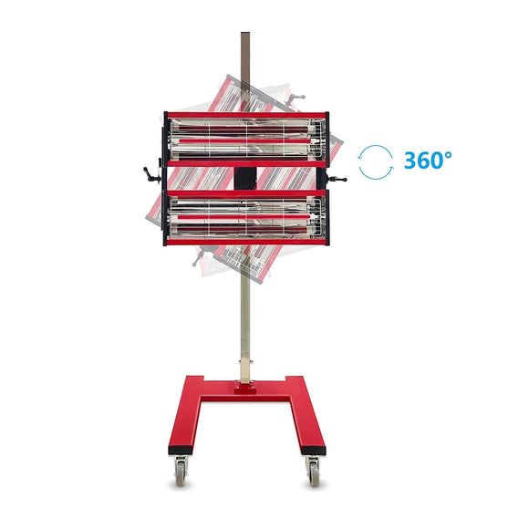 Solary Infrared Paint Curing Lamp, 2100W 110V Short Wave Infrared Paint Dryer with Timer for Car Paint Spray Booth, Red - Auto Body Collision Repair Welding Products