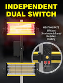 Solary Shortwave Infrared Paint Curing Lamp - 1600W 110V Paint Baking Lamp with Timer for Automotive Spray Booth, Temperature & Height Adjustable - Auto Body Collision Repair Welding Products